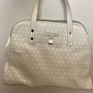 White hang bag. Used at least 3 times